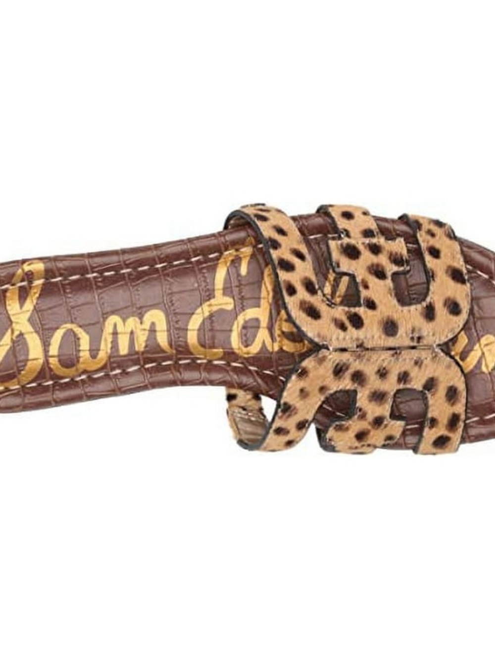 Sam Edelman Leopard-Print Slide Sandals in Brown and Tan